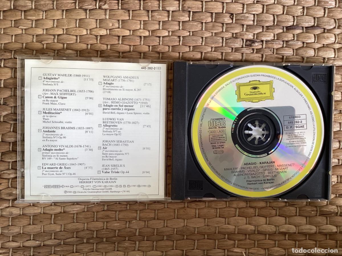 Discos de vinilo: 272 CD Karajan - Adagio - 11 temas - A&ntilde;o 1989 - Foto 2