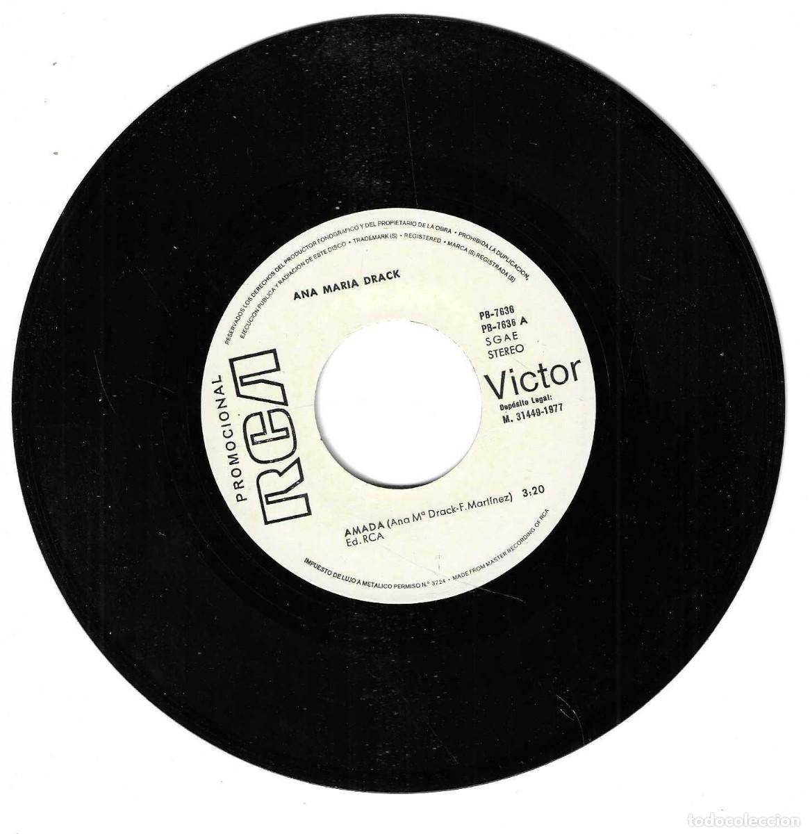 Discos de vinilo: ANA MARIA DRACK - AMADA - A T&Iacute; - RCA 1977 - Foto 3