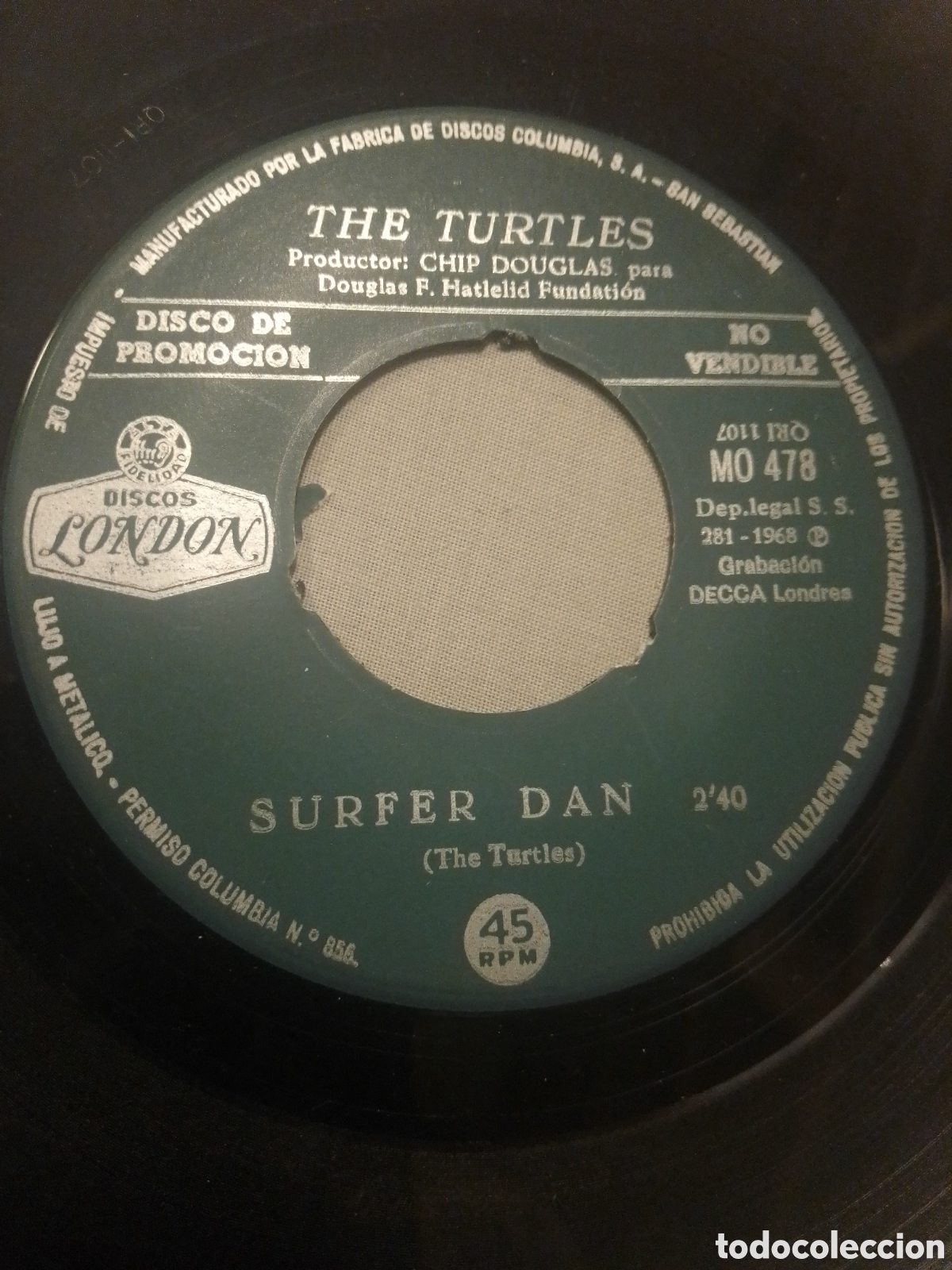 Discos de vinilo: THE TURTLES ELENORE Y SURFER DAN 1968 - Foto 1