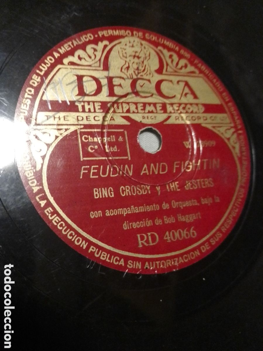 Discos de vinilo: DISCO DE PIEDRA, BING CROSBY Y THE JESTERS - Foto 1
