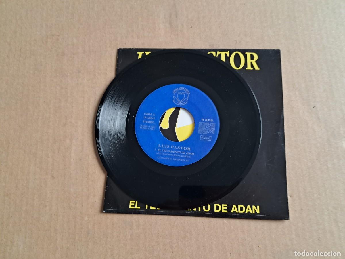 Discos de vinilo: LUIS PASTOR - EL TESTAMENTO DE ADAN SINGLE 1992 - Foto 2