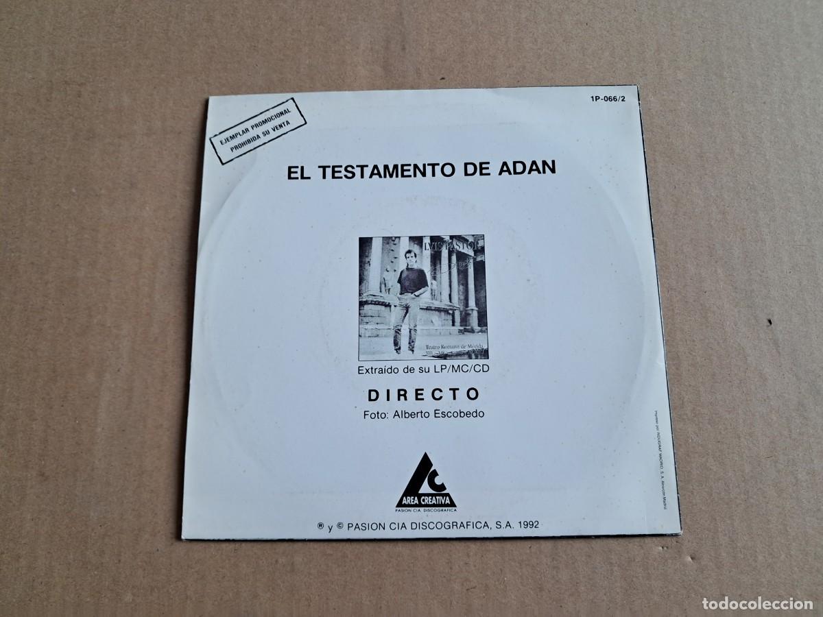 Discos de vinilo: LUIS PASTOR - EL TESTAMENTO DE ADAN SINGLE 1992 - Foto 3
