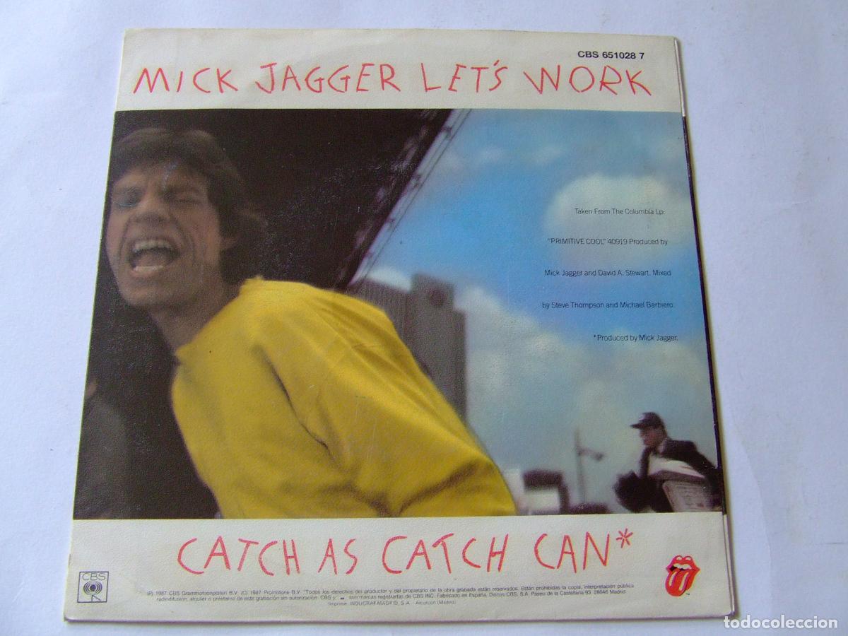 Discos de vinilo: SINGLE VINILO MICK JAGGER LET&rsquo;S WORK EDICION ESPA&Ntilde;OLA 1987 - Foto 2
