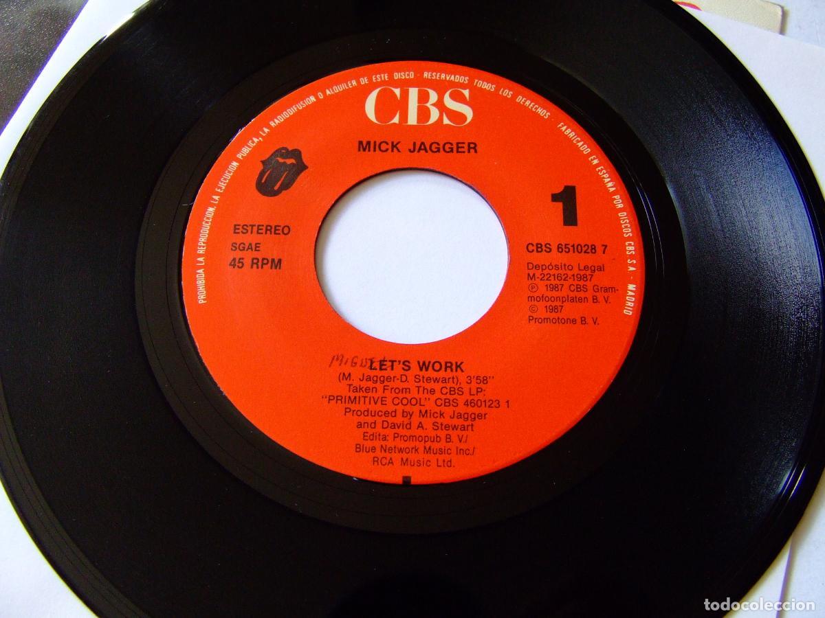 Discos de vinilo: SINGLE VINILO MICK JAGGER LET&rsquo;S WORK EDICION ESPA&Ntilde;OLA 1987 - Foto 3