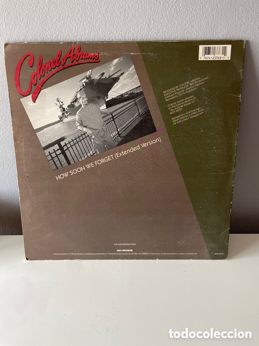 Discos de vinilo: Colonel Abrams - How Soon We Forget (Extended Version) - 1987 - Foto 2