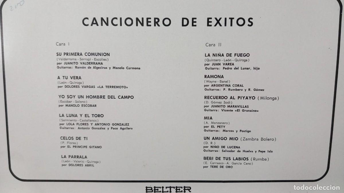 Discos de vinilo: CANCIONERO DE EXITOS LP VINILO - Foto 2