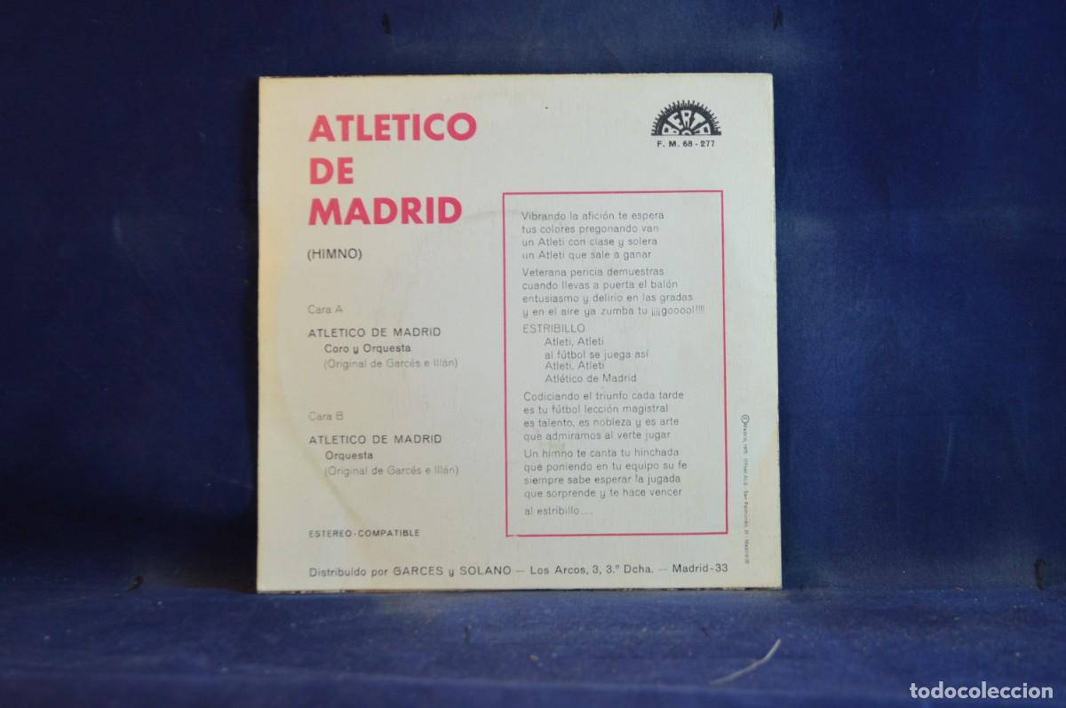 Discos de vinilo: ATLETICO DE MADRID - HIMNO - SINGLE - Foto 2