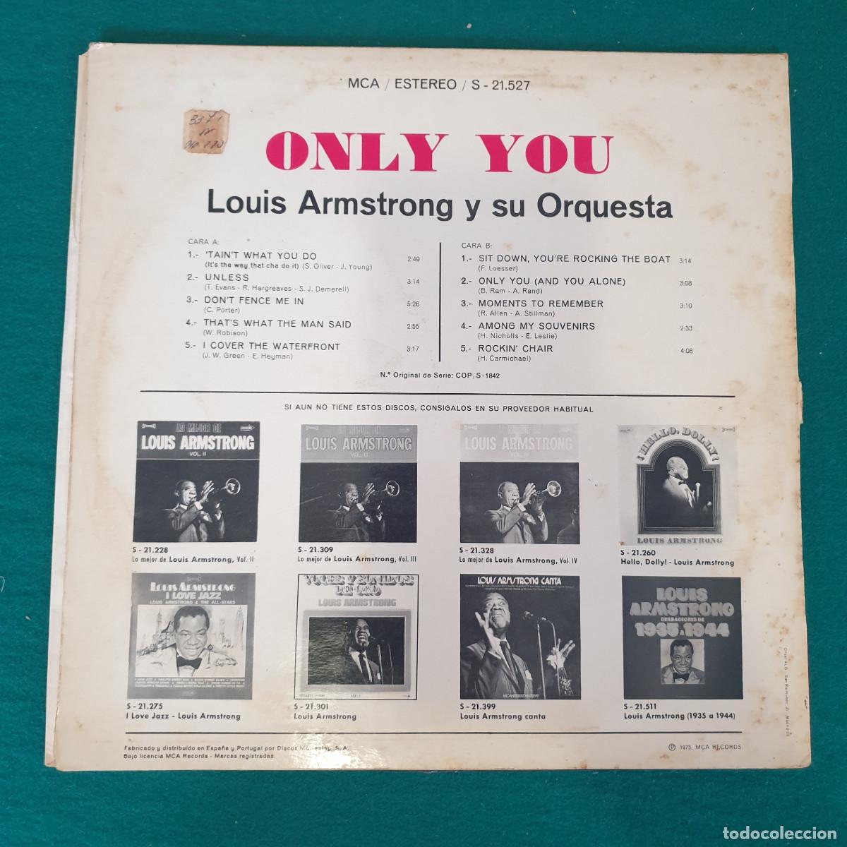 Discos de vinilo: LOUIS ARMSTRONG ONLY YOU 21527 - Foto 2