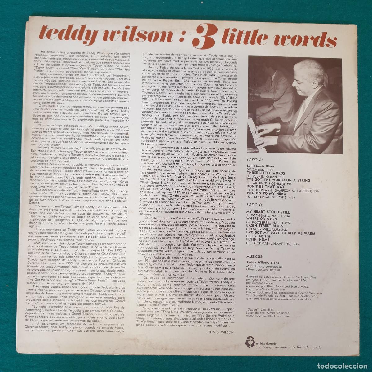 Discos de vinilo: Teddy Wilson &ndash; Three Little Words - Foto 2