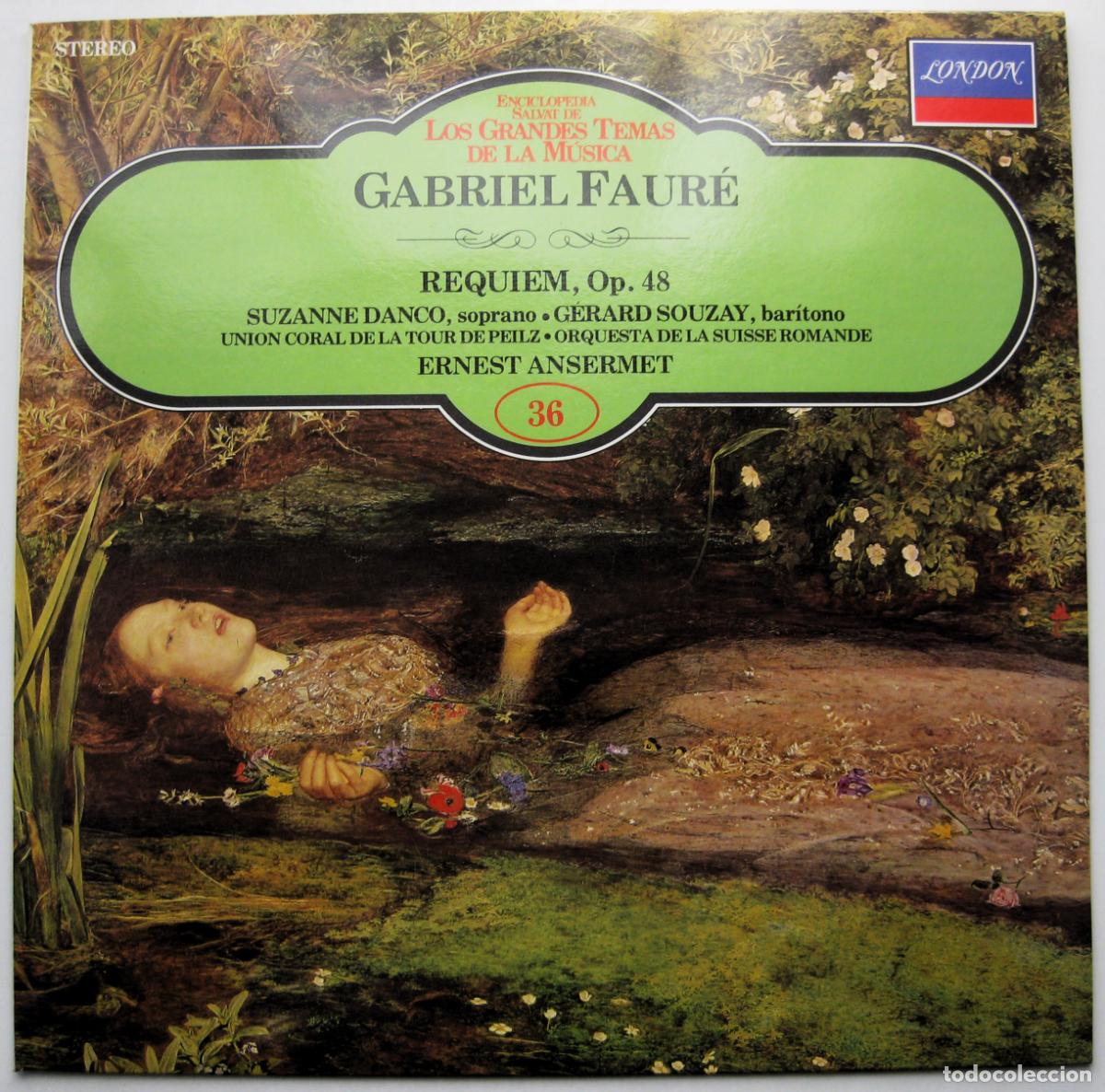 Discos de vinilo: Los Grandes Temas De La M&uacute;sica N.36 Gabriel Faure - Requiem Op.48 - LP London 1983 BPY