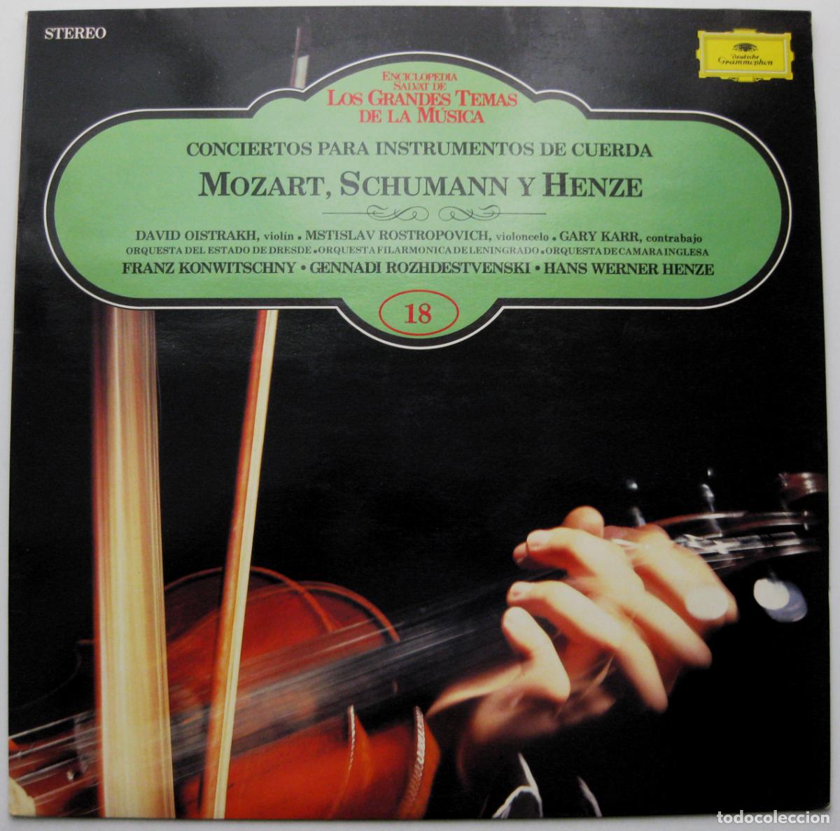 Discos de vinilo: Los Grandes Temas De La M&uacute;sica N.18 Mozart/Schumann/Henze - LP Deutsche Grammophon 1983 BPY