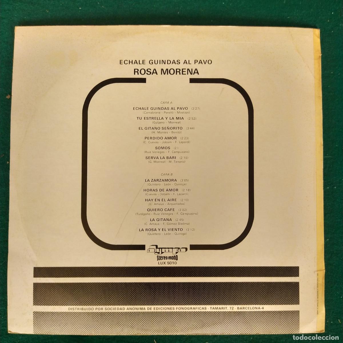 Discos de vinilo: Rosa Morena &ndash; Echale Guindas Al Pavo - Foto 2
