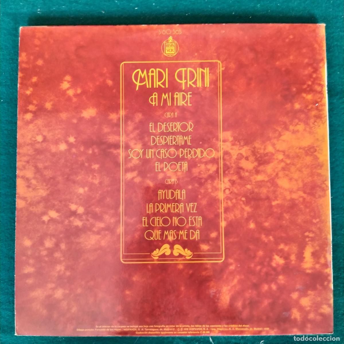 Discos de vinilo: Mari Trini &ndash; A Mi Aire - Foto 2