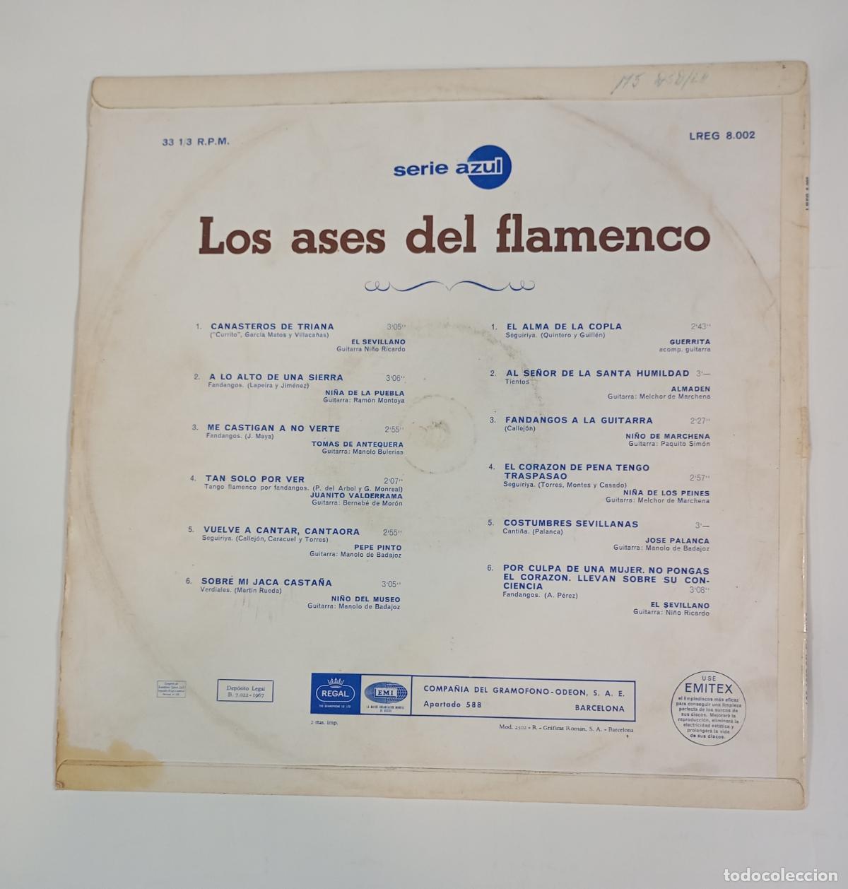 Discos de vinilo: ASES DEL FLAMENCO. LP. TDKLP6 - Foto 2
