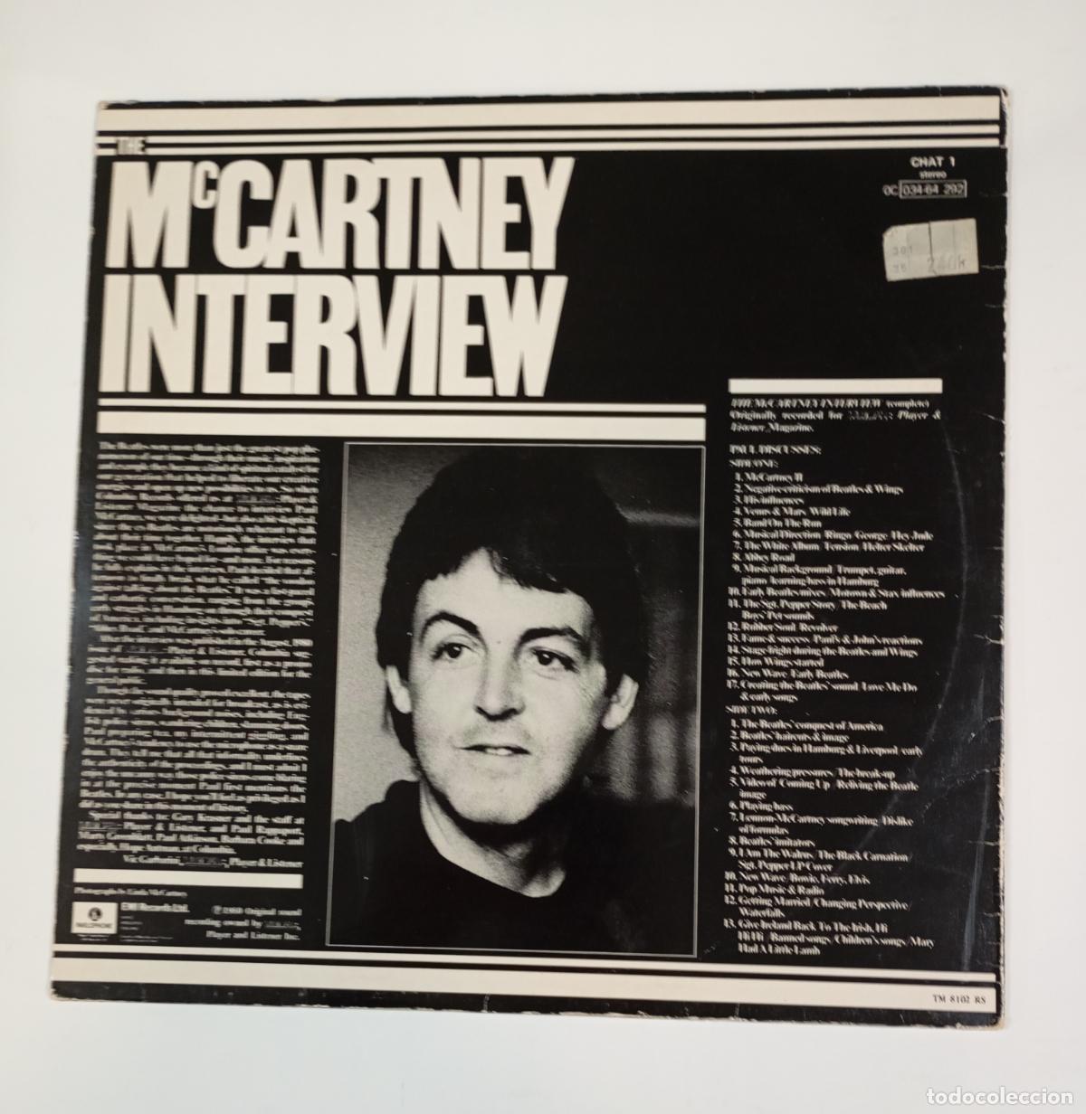 Discos de vinilo: THE MCCARTNEY INTERVIEW. PAUL MCCARTNEY. LP. TDKLP7 - Foto 2