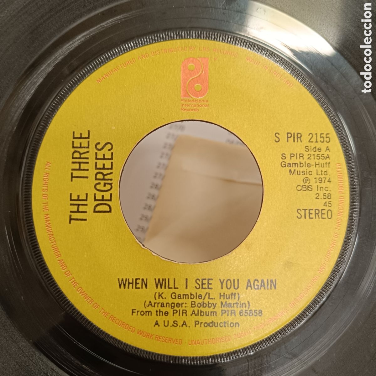 Discos de vinilo: Three Degrees &lrm;&ndash; When Will I See You Again - Foto 1