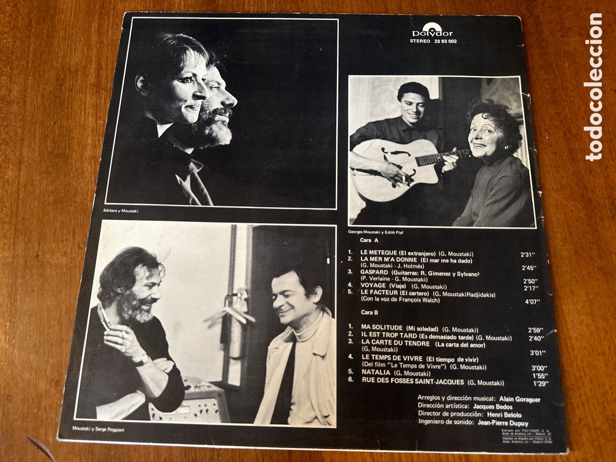 Discos de vinilo: GEORGES MOUSTAKI, POLYDOR, 1970 SPAIN - Foto 2