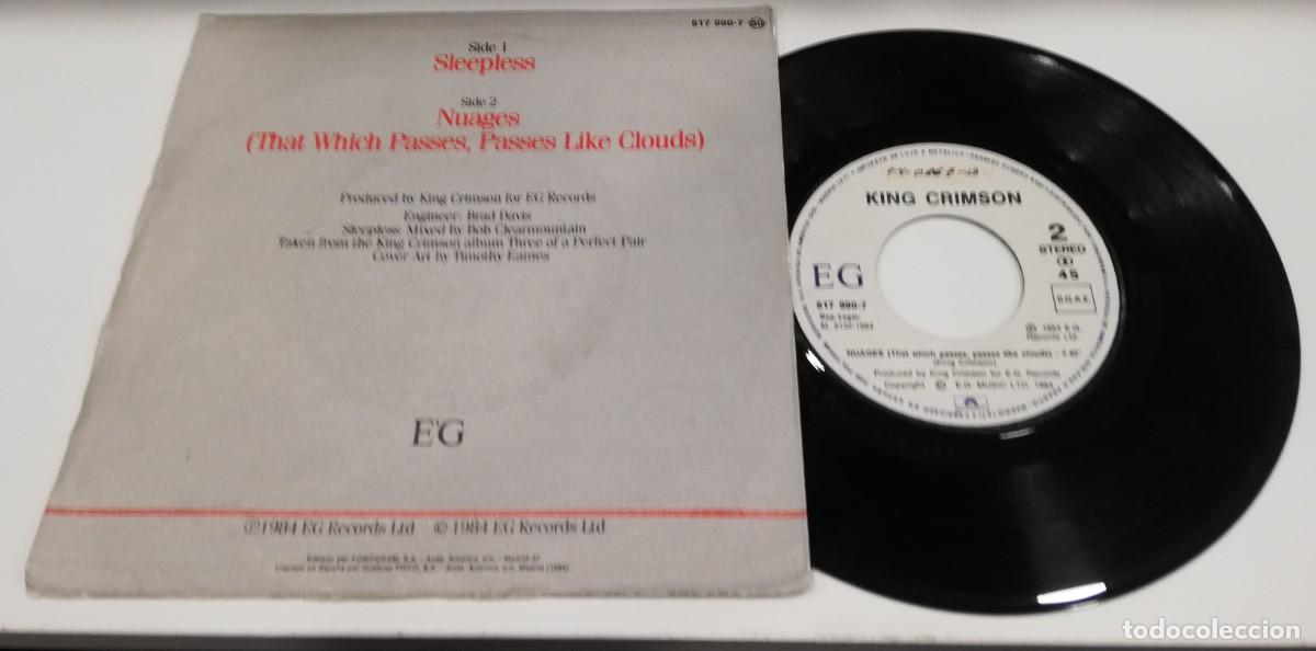 Discos de vinilo: SCO32-King Crimson - Sleepless = Sin Dormir (7&rdquo;, Single) - Foto 2