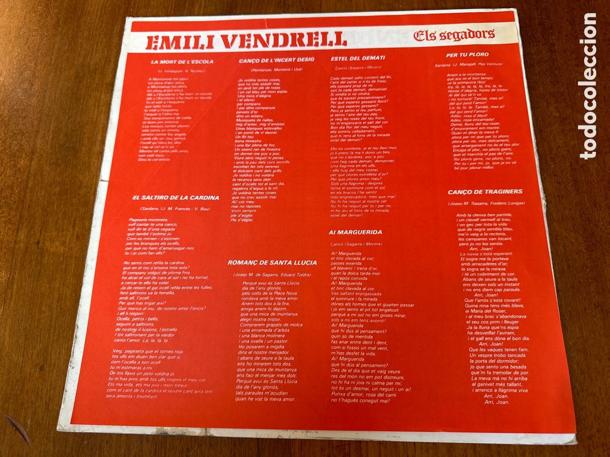 Discos de vinilo: EMILI VENDRELL. ELS SEGADORS. EMI ODEON. 1976 - Foto 4