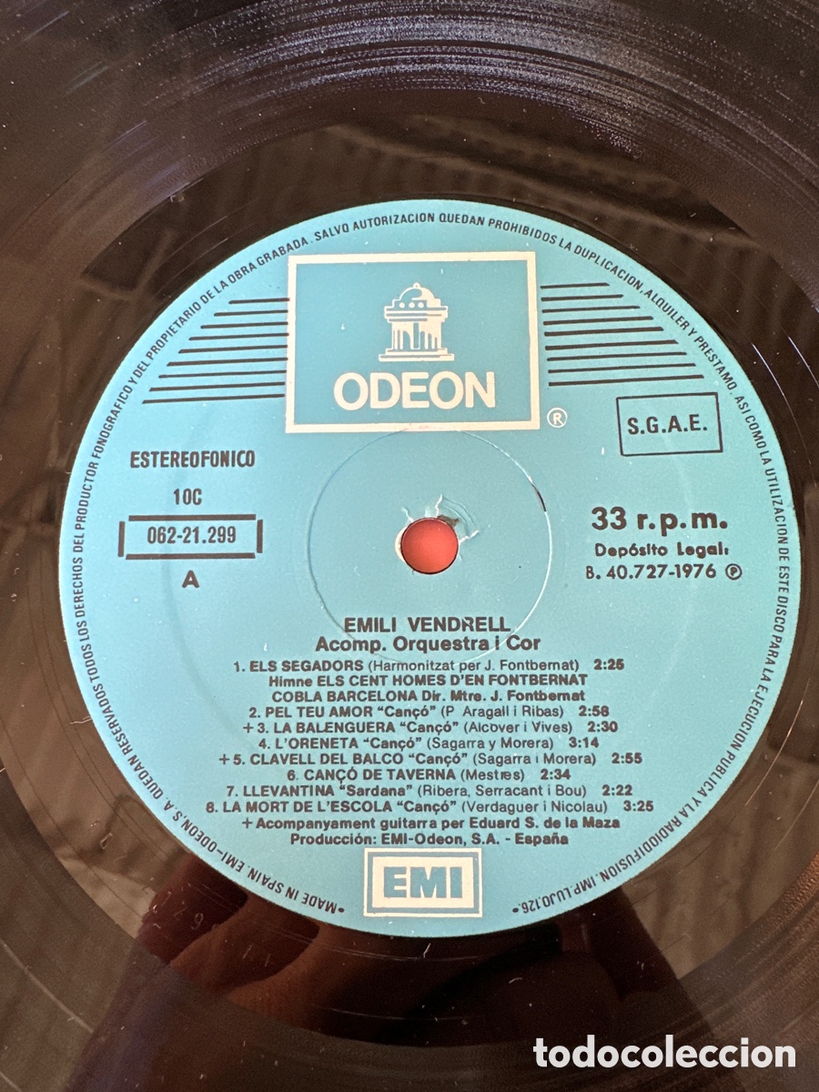 Discos de vinilo: EMILI VENDRELL. ELS SEGADORS. EMI ODEON. 1976 - Foto 5