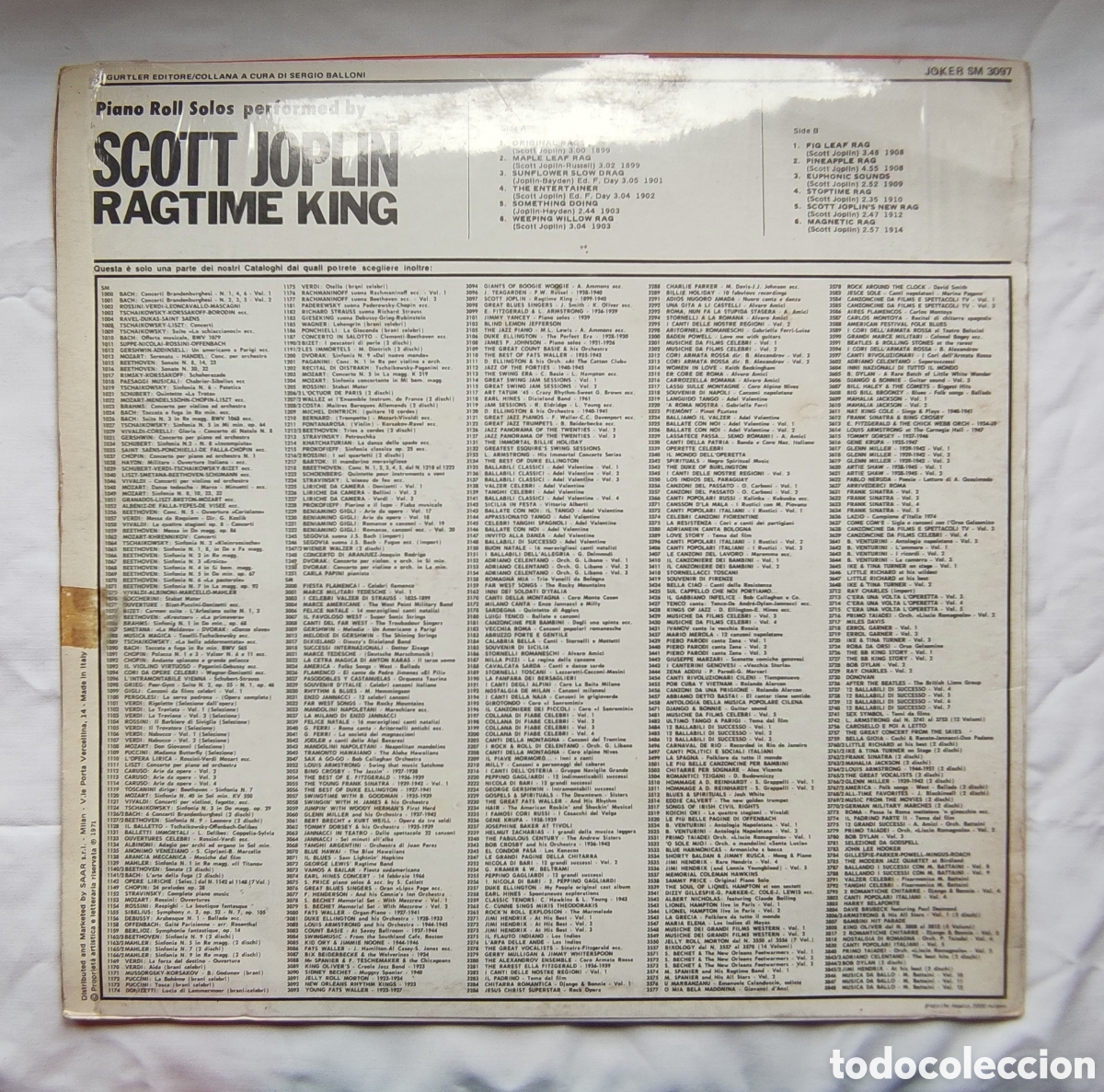 Discos de vinilo: Scott Joplin,- Ragtime King,- Italy,- lp - Foto 2