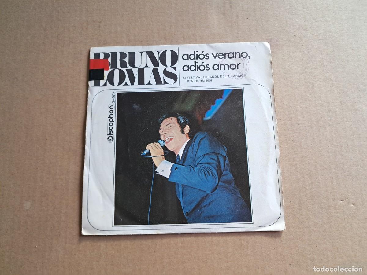 Discos de vinilo: BRUNO LOMAS - ADIOS VERANO ADIOS AMOR SINGLE 1969 - Foto 1