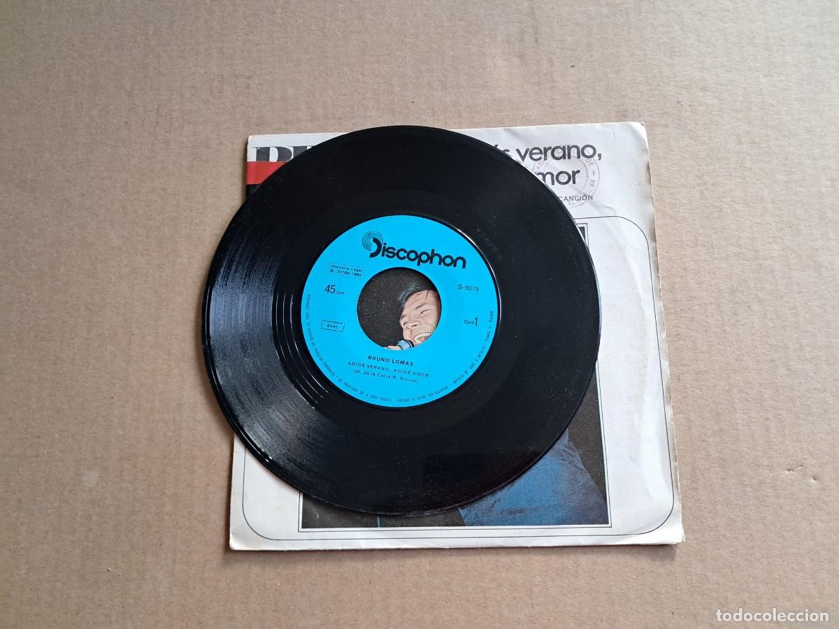 Discos de vinilo: BRUNO LOMAS - ADIOS VERANO ADIOS AMOR SINGLE 1969 - Foto 2