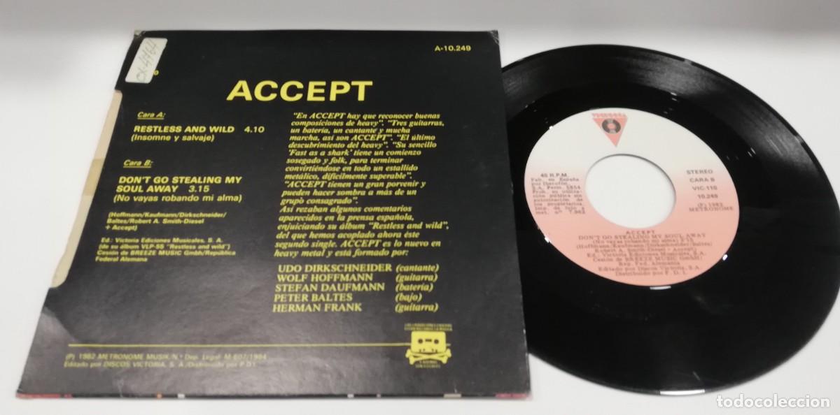 Discos de vinilo: SCO33- Accept - Restless And Wild (7&rdquo;) - Foto 2