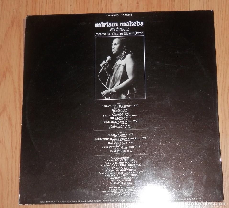 Discos de vinilo: DISCO LP DE VINILLO DE MIRIAM MAKEBA - Foto 2