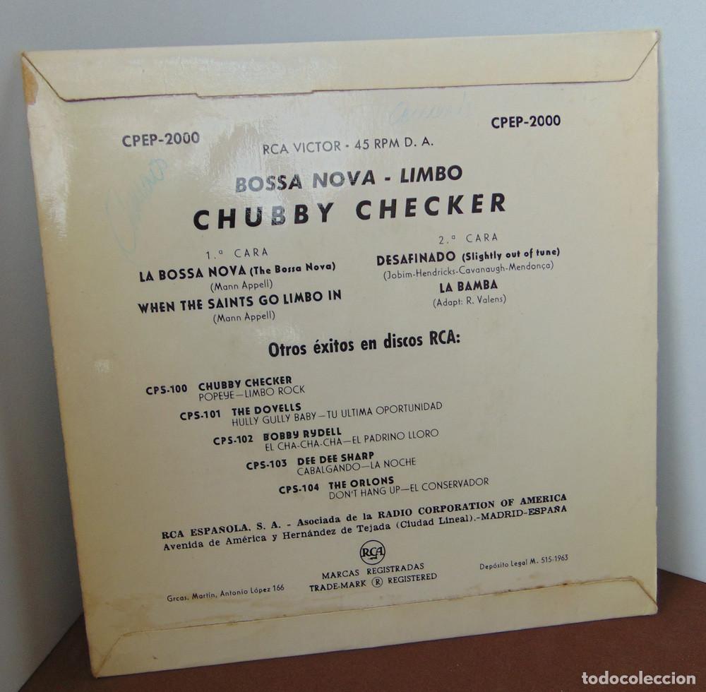 Discos de vinilo: CHUBBY CHECKER - BOSSA NOVA / LIMBO - EP RCA 1963 - Foto 4