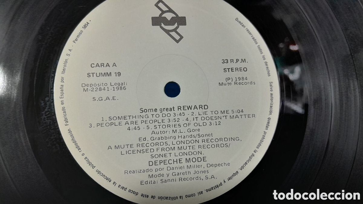 Discos de vinilo: DEPECHE MODE - SOME GREAT REWARD, 1984 - Foto 2