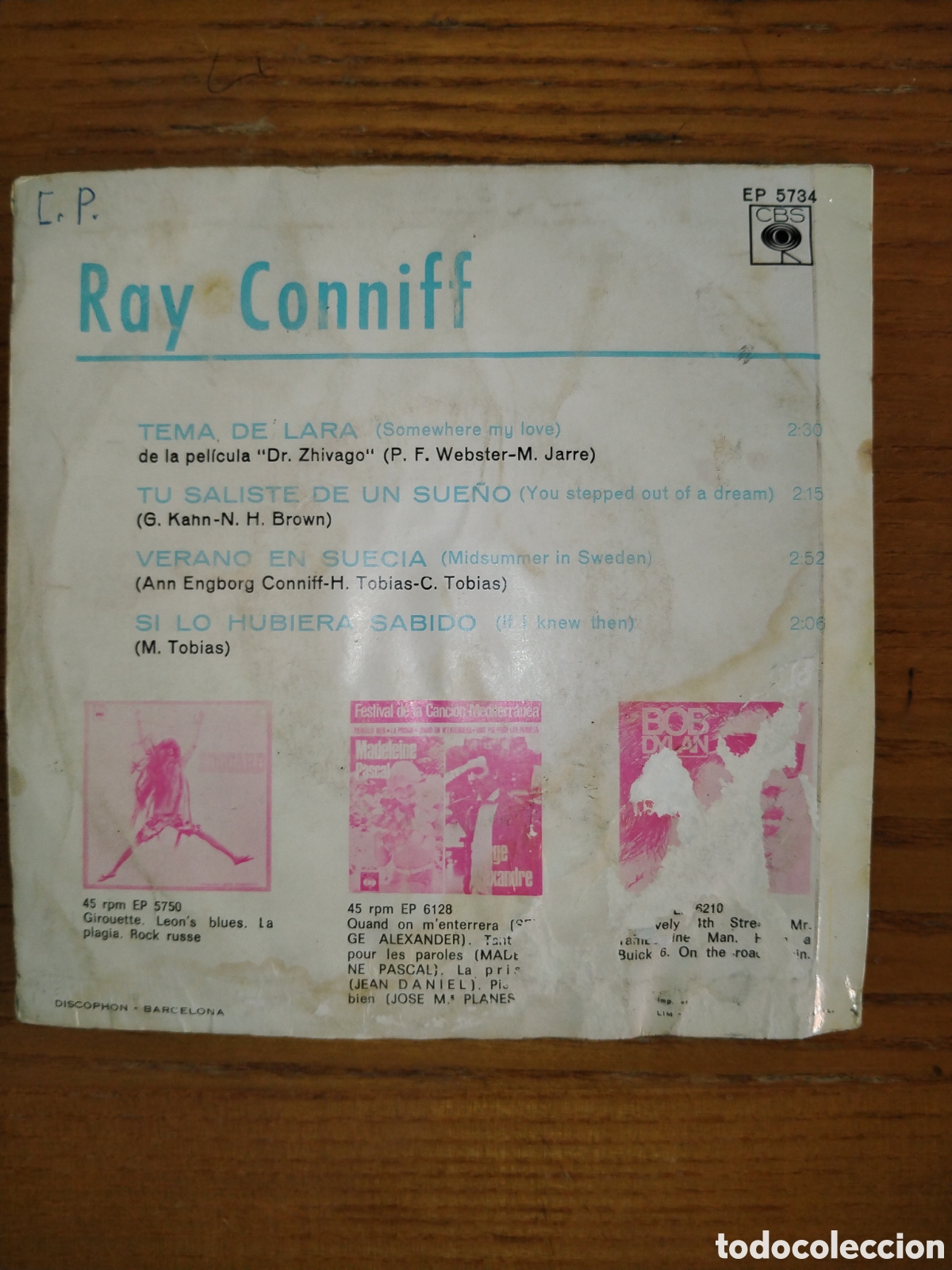 Discos de vinilo: Ray Conniff. Somewhere My Love - Foto 2