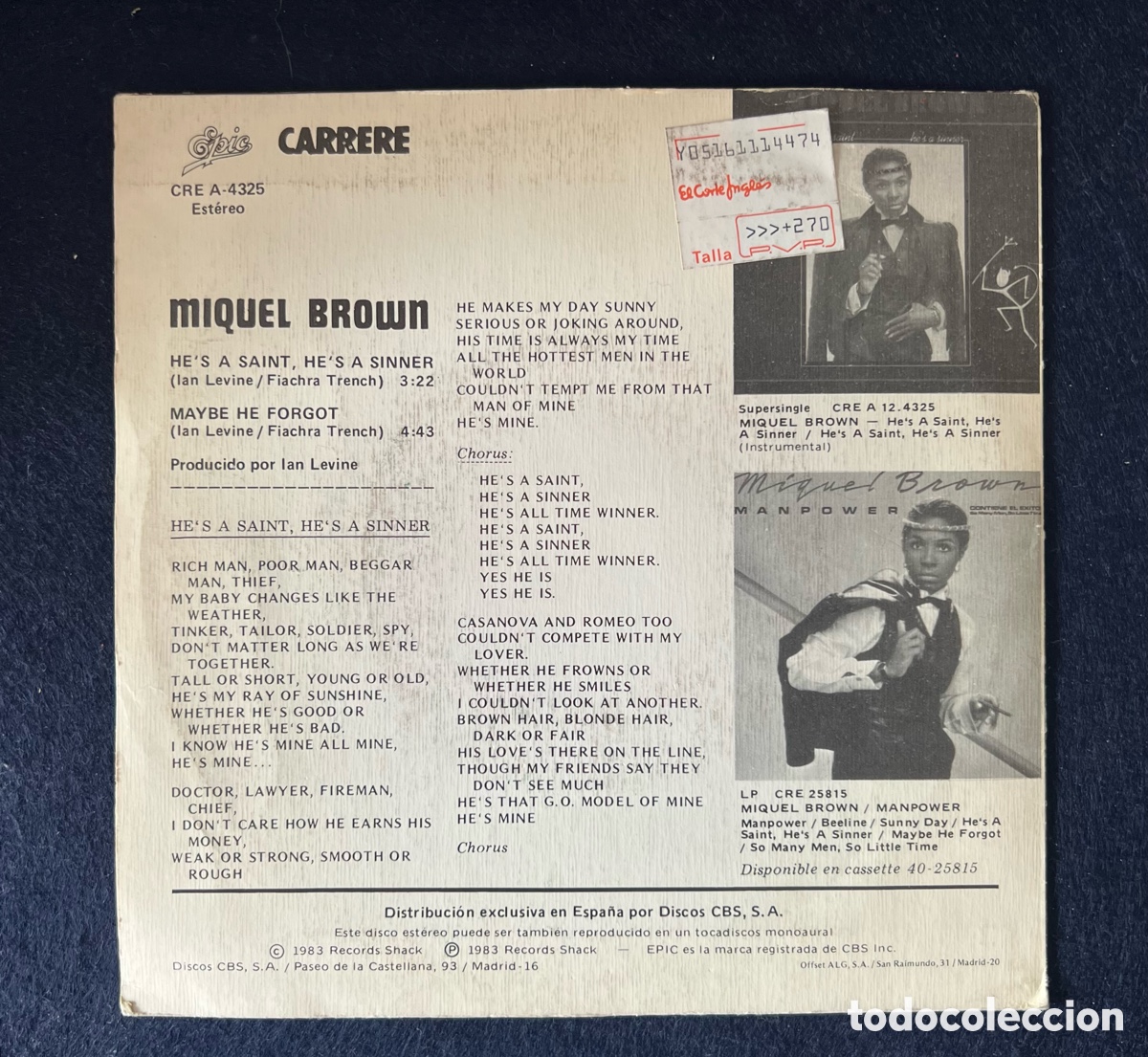 Discos de vinilo: Miquel Brown &ndash; Hes A Saint, Hes A Sinner - Foto 2