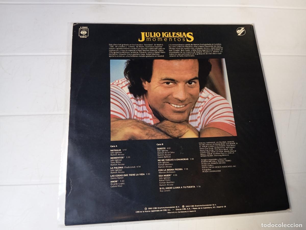 Discos de vinilo: LP JULIO IGLESIAS - MOMENTOS - Foto 2