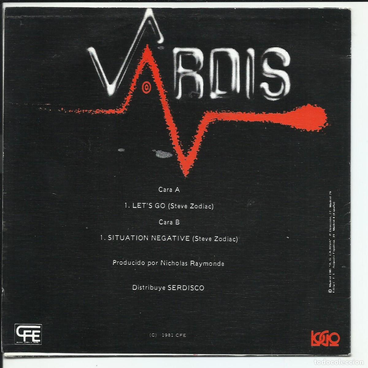 Discos de vinilo: Vardis &lrm;.- Lets Go SINGLE Logo L-37.030 ESPA&Ntilde;A 1981 - Foto 2