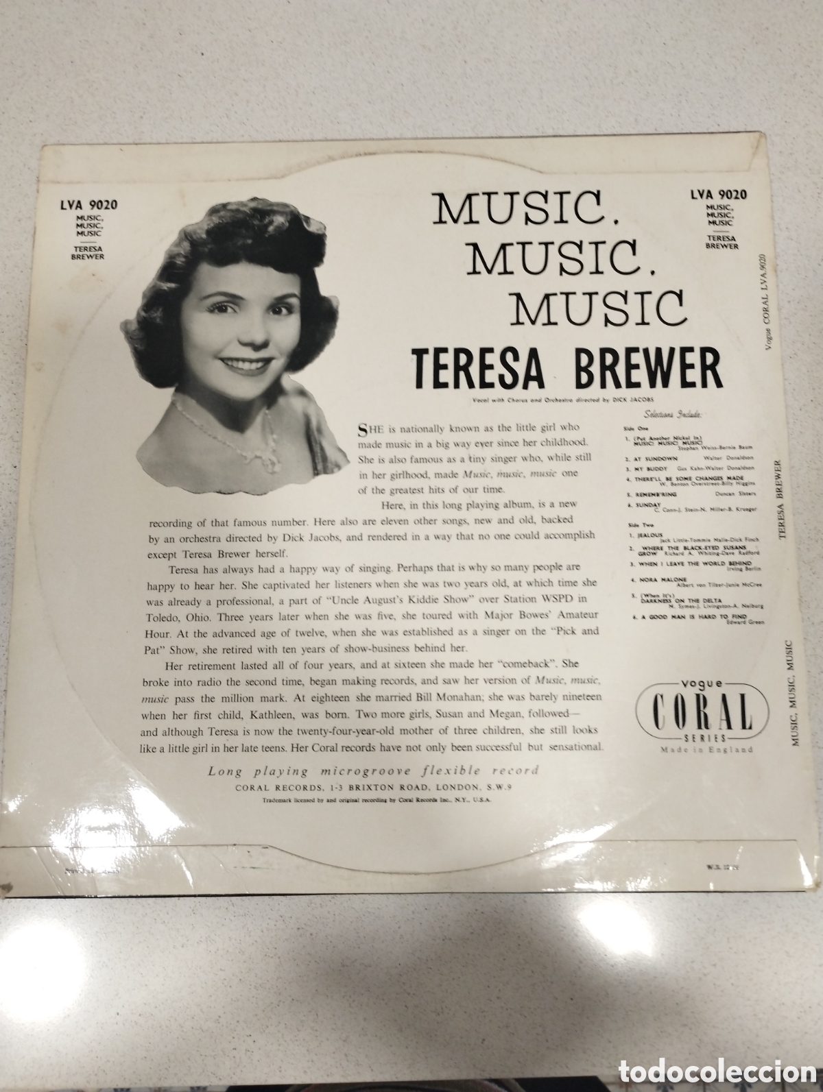 Discos de vinilo: Music Music Teresa Brewer - Foto 2