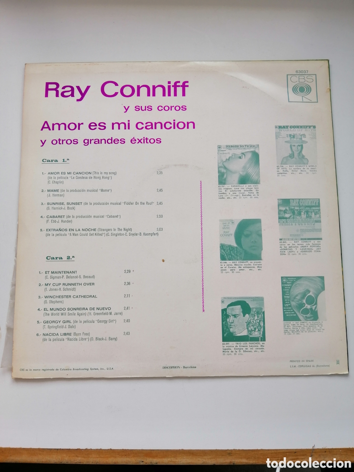 Discos de vinilo: Ray Conniff This Is My Song vinilo - Foto 2