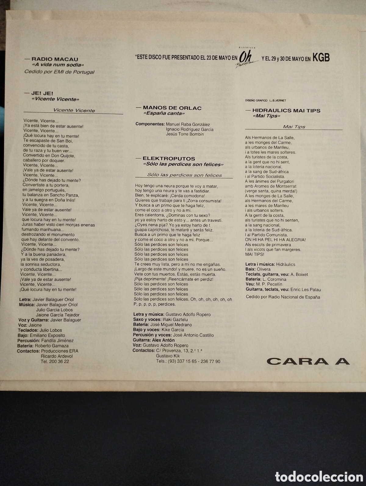 Discos de vinilo: Varios &ndash; Transformadors Vol. I. Vinilo, LP, Compilation. 1987 - Foto 3