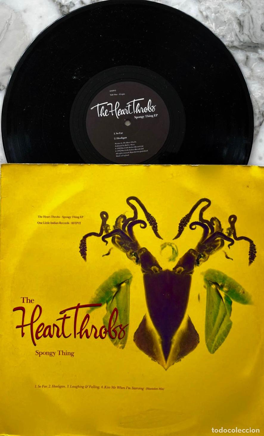 Discos de vinilo: THE HEART THROBS, SPONGY THING. MAXISINGLE UK 4 TEMAS