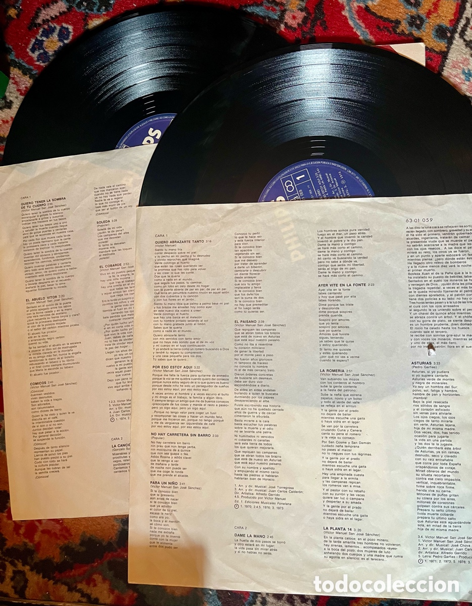 Discos de vinilo: DOBLE VINILO VICTOR MANUEL A&Ntilde;O TRAS A&Ntilde;O - Foto 3