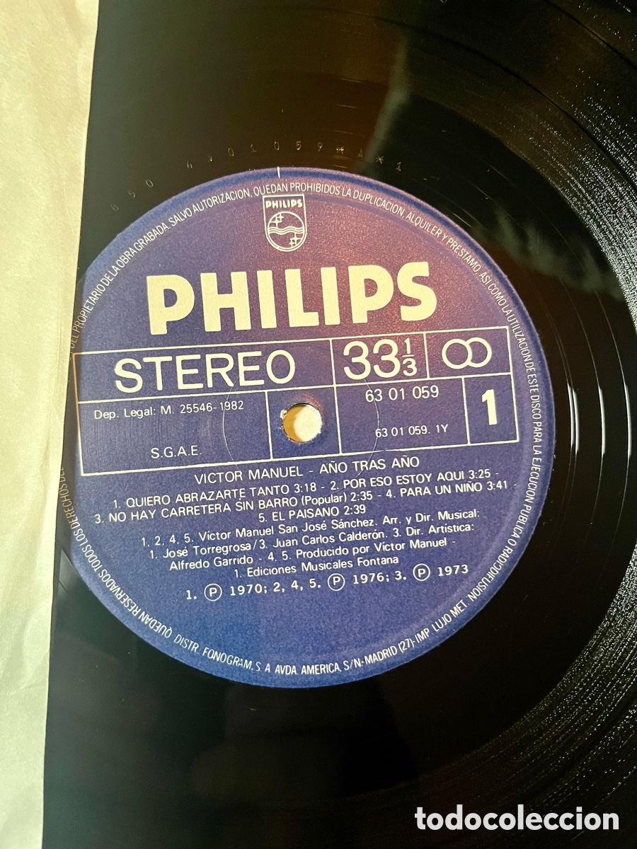Discos de vinilo: DOBLE VINILO VICTOR MANUEL A&Ntilde;O TRAS A&Ntilde;O - Foto 4