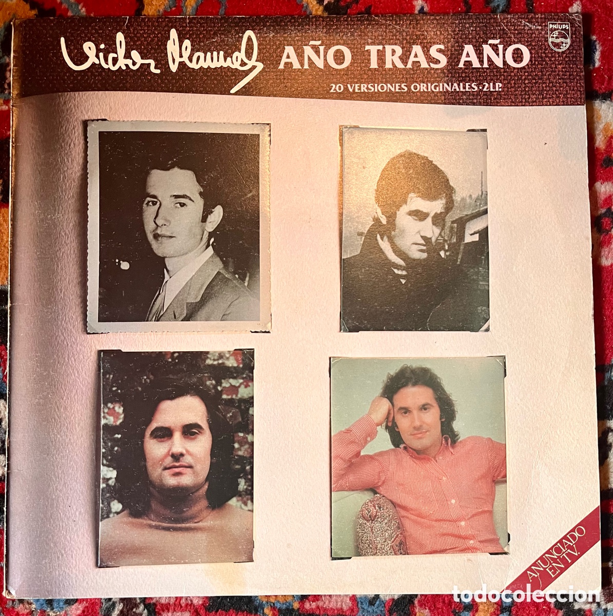 Discos de vinilo: DOBLE VINILO VICTOR MANUEL A&Ntilde;O TRAS A&Ntilde;O - Foto 1