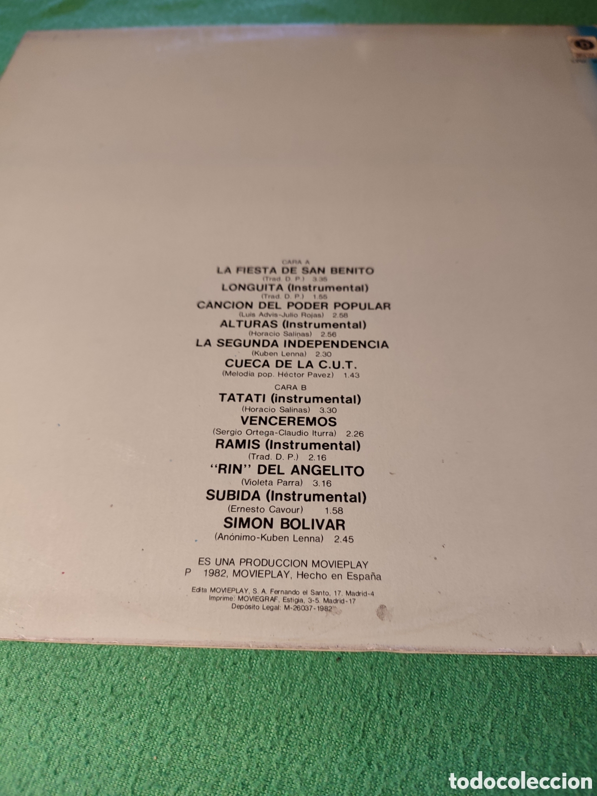 Discos de vinilo: Inti- Illimani - Alturas Vinilo Lp 1982 - Foto 2