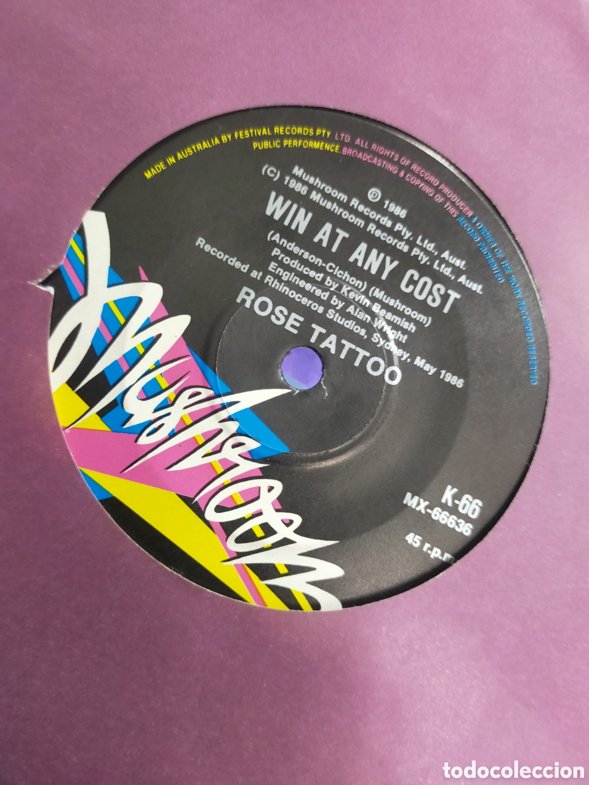 Discos de vinilo: Rose tattoo single calling Australia 1986 - Foto 2