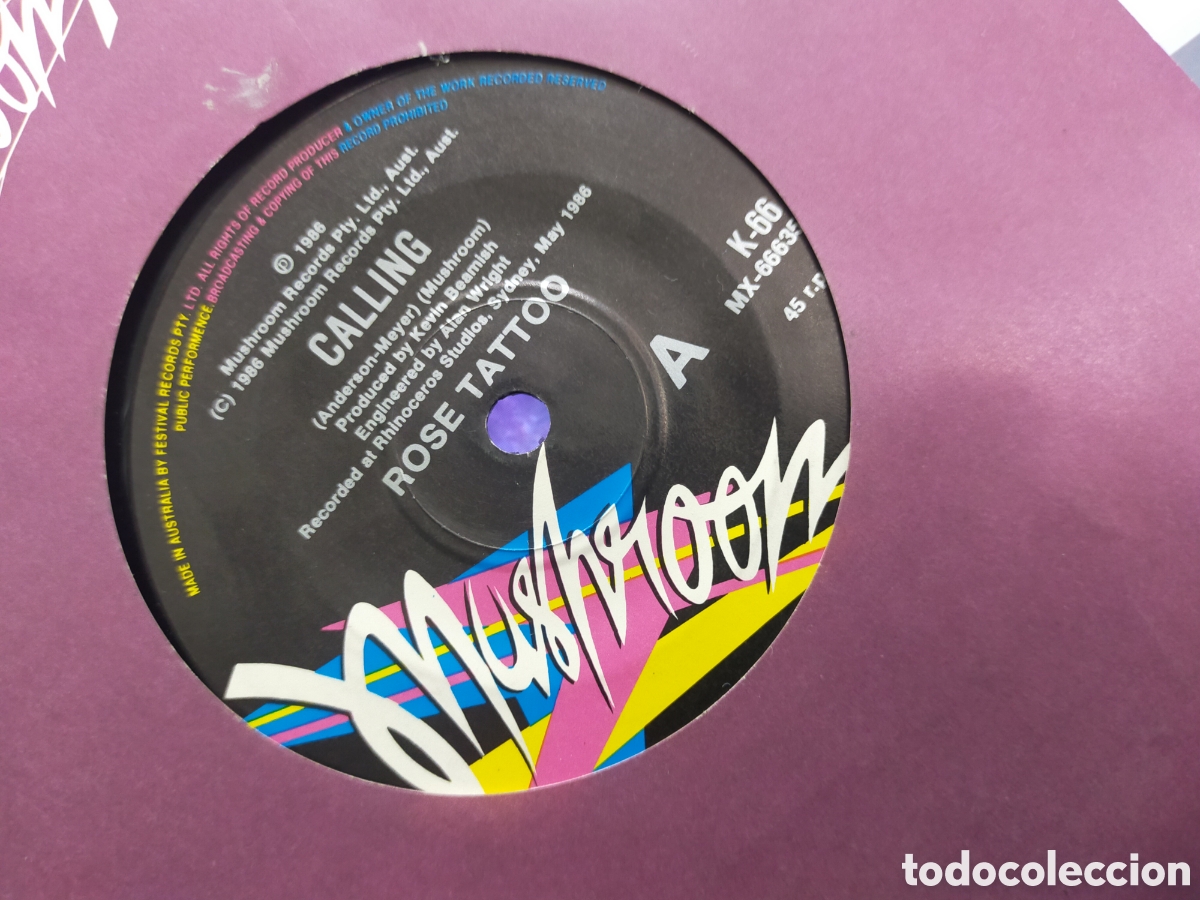 Discos de vinilo: Rose tattoo single calling Australia 1986 - Foto 1