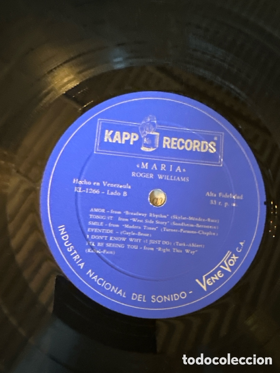 Discos de vinilo: ROGER WILLIAMS - MARIA &hellip; ORCHESTRA DIRECTED BY RALPH CARMICHAEL & FRANK HUNTER - Foto 5