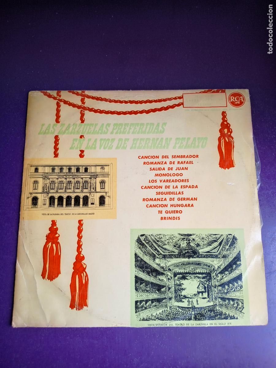 Dischi in vinile: ZARZUELAS PREFERIDAS EN LA VOZ DE HERNAN PELAYO - LP RCA 1961 - POCO USO EN VINILO
