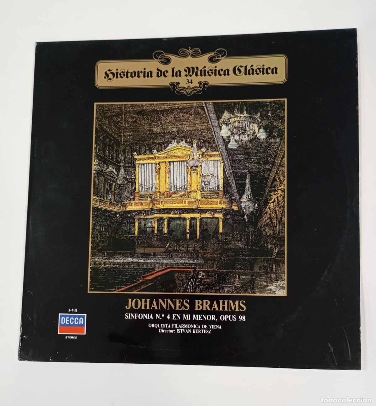 Discos de vinilo: HISTORIA DE LA M&Uacute;SICA CL&Aacute;SICA N&ordm; 34. JOHANNES BRAHMS. SINFON&Iacute;A N&ordm; 4 EN RE MENOR. LP. TDKLP2