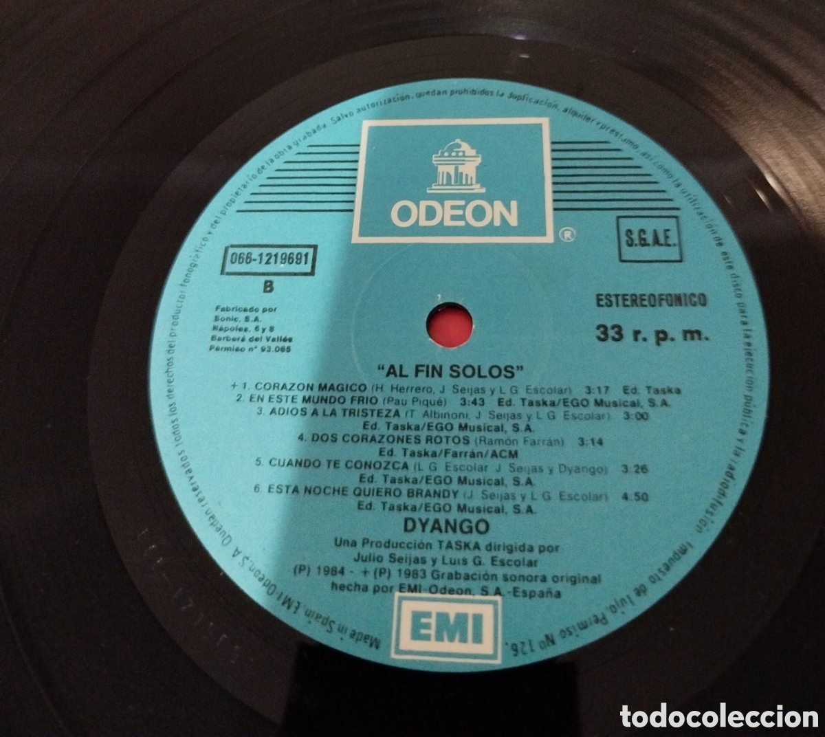 Discos de vinilo: Dyango -...al fin solos! - Foto 3