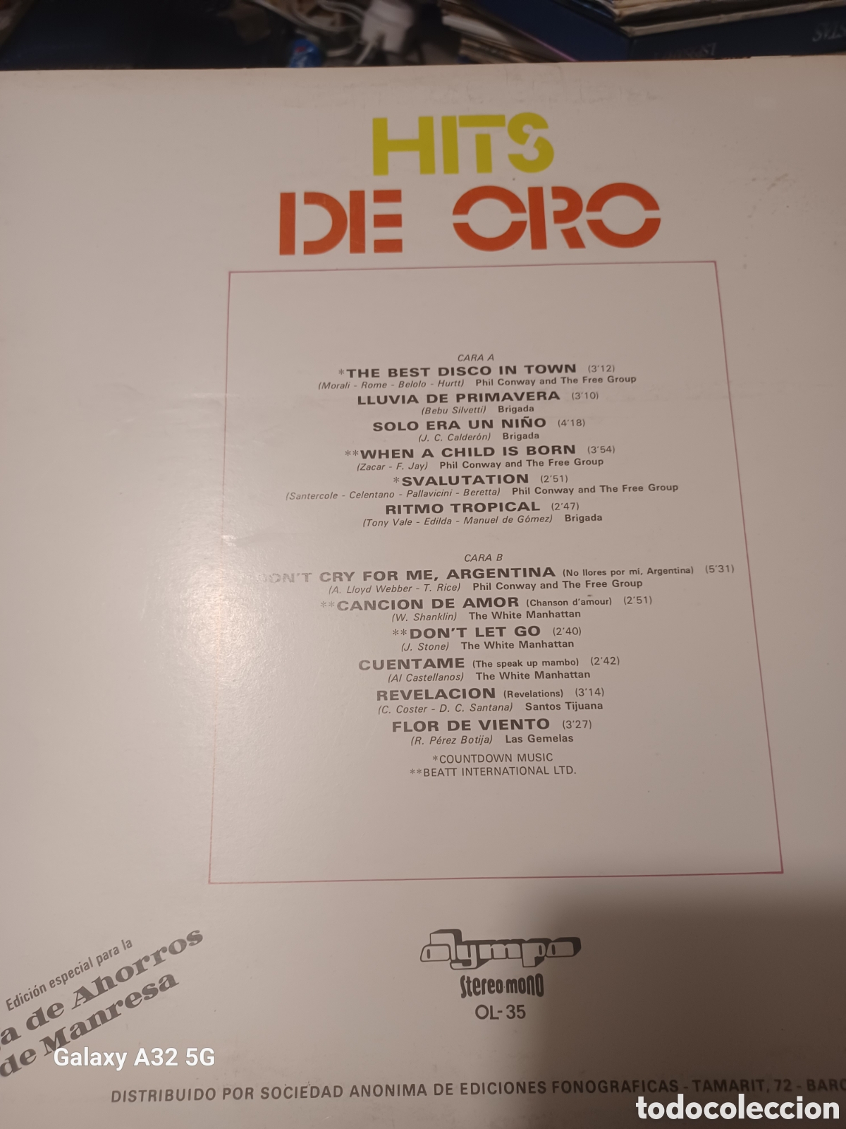 Discos de vinilo: Barybook. Disco vinilo hits de oro - Foto 2